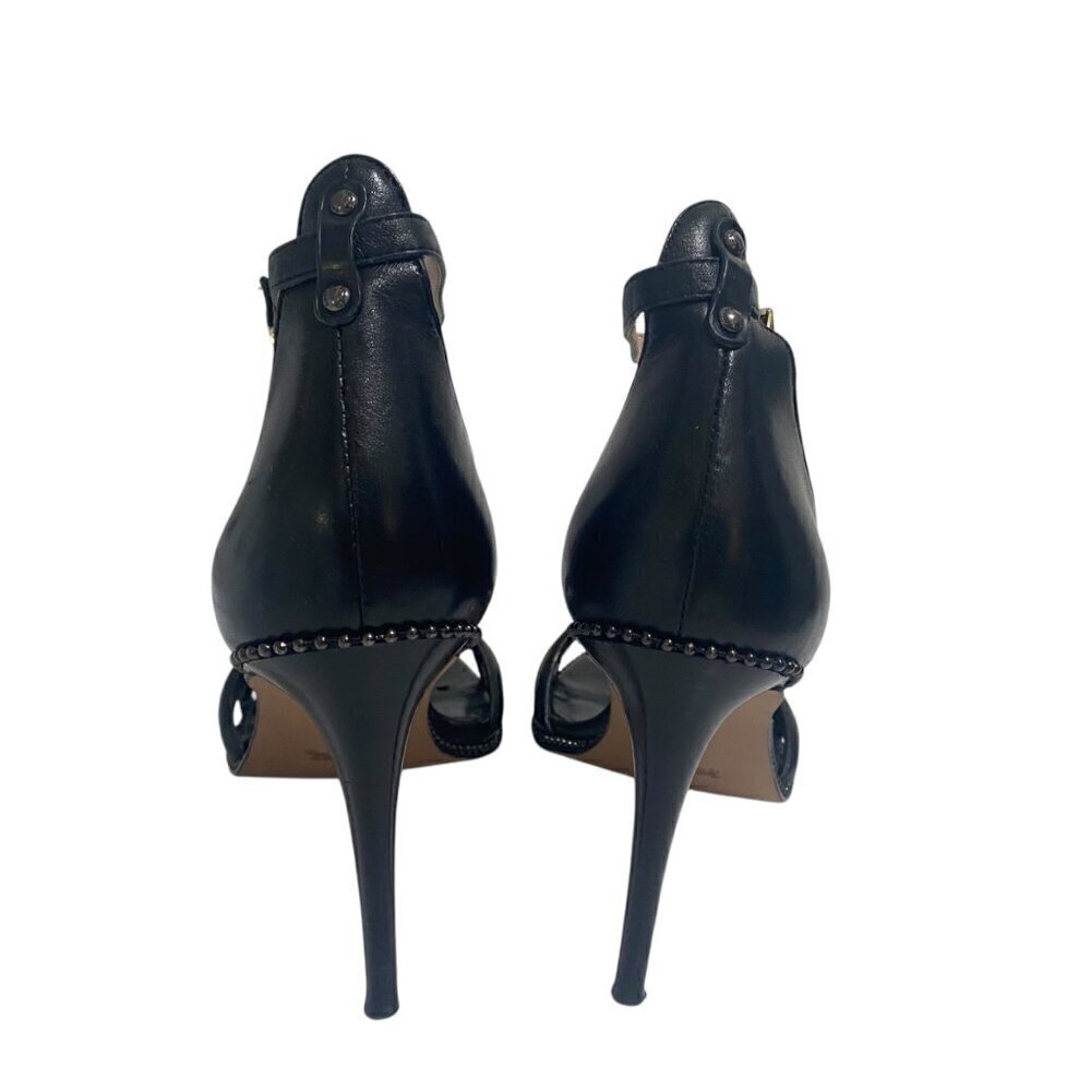 Coach Iliana Black Leather Ankle Strap Heels Size 9.5 - Picture 4 of 7